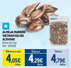 Oferta de Altamar - Almeja Marron Vietnam 60/80 por 4,79€ en Makro