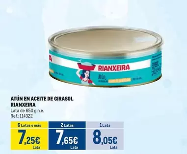 Oferta de Rianxeira - Atun En Aceite De Girasol por 8,05€ en Makro