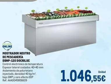 Oferta de Control - Mostrador Neutro De Pescaderia Dbp-120 DocRILUC por 1046,55€ en Makro