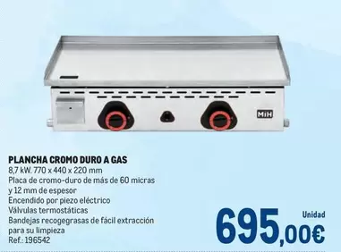 Oferta de Plancha Cromo Duro A Gas por 695€ en Makro