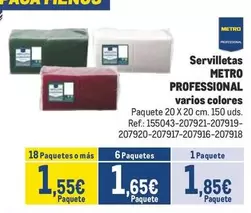 Oferta de Metro Professional - Professional Servilletas por 1,85€ en Makro