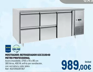 Oferta de Metro Professional - Mostrador-refrigerador GCC31004D por 989€ en Makro