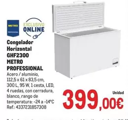 Oferta de Blanco - Congelador Horizontal GHF2300 por 399€ en Makro