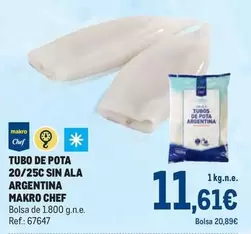 Oferta de Makro - Tubo De Pota 20/25c Sin Ala Argentina por 11,61€ en Makro