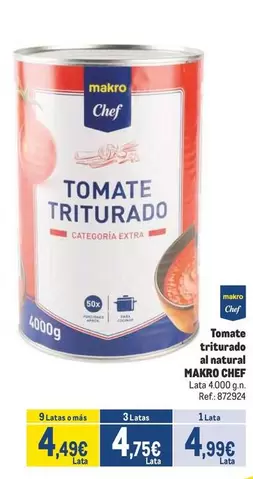 Oferta de Makro - Tomate Triturado Al Natural por 4,99€ en Makro