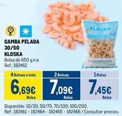 Oferta de Kloska - Gamba Pelada 30/50 por 7,45€ en Makro