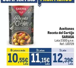Oferta de Sarasa - Aceitunas Receta Del Cortijo por 12,39€ en Makro