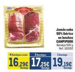 Oferta de Canpipork - Jamón Cebo 50% Ibérico En Lonchas por 19,19€ en Makro