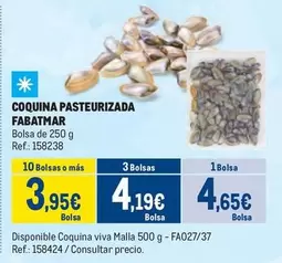 Oferta de Coquina Pasteurizada por 4,65€ en Makro