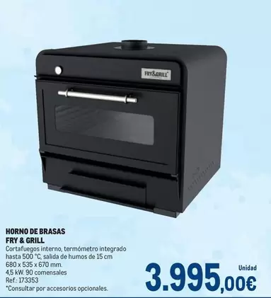 Oferta de Fry & Grill - Horno De Brasas FFR & Grill por 3995€ en Makro