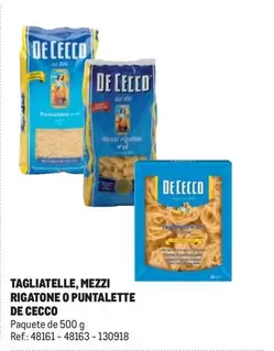 Oferta de De cecco - Tagliatelle, Mezzi Rigatone O Puntalette en Makro