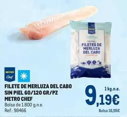 Oferta de Chef - Filete De Merluza Del Cabo Sin Piel 60/120 Gr/ Pz por 9,19€ en Makro