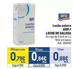 Oferta de Aro - Leche Entera Leche Entera por 0,88€ en Makro