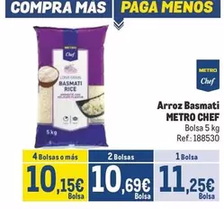 Oferta de Mas - Arroz Basmati por 11,25€ en Makro