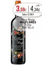 Oferta de Milflores - Vino Rioja Tinto por 3,59€ en Cuevas Cash