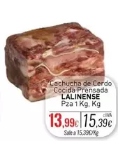 Oferta de Lalinense - Cachucha De Cerdo Cocida Prensada por 13,99€ en Cuevas Cash