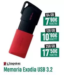 Oferta de Kingston - Memoria Exodia Usb 3.2 por 7,9€ en PCBox