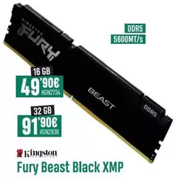 Oferta de Kingston - Fury Beast Black Xmp por 49,9€ en PCBox