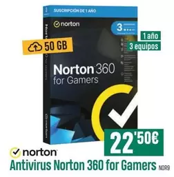 Oferta de Norton - Antivirus  360 For Gamers por 22,5€ en PCBox