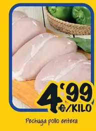 Oferta de Pechuga Pollo Entera por 4,99€ en Cash Fresh