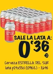 Oferta de Estrella del Sur - Cerveza Lata por 0,36€ en Cash Fresh