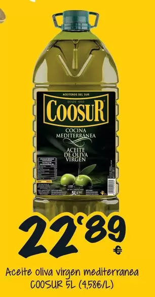 Oferta de Coosur - Aceite Oliva Virgen Mediterranea por 22,89€ en Cash Fresh