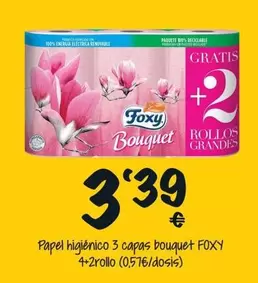 Oferta de Foxy - Papel Higiénico 3 Capas Bouquet por 3,39€ en Cash Fresh