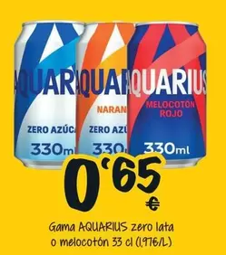 Oferta de Aquarius - Zero Lata O Melocoton por 0,65€ en Cash Fresh