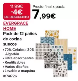 Oferta de Home - Home Pack De 12 Panos De Cocina Suecos por 7,99€ en Costco