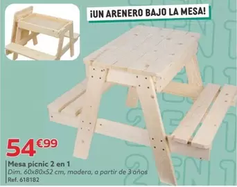 Oferta de Mesa Picnic 2 En 1 por 54,99€ en GiFi