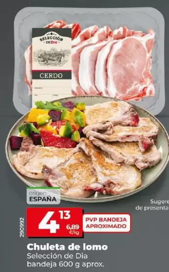 Oferta de Seleccion De Dia - Chuleta De Lomo por 4,13€ en Dia