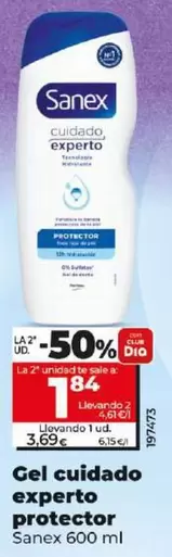 Oferta de Sanex - Gel Cuidado Experto Protector por 3,69€ en Dia