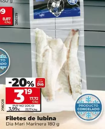 Oferta de Dia Mari Marinera - Filetes De Lubina  por 3,19€ en Dia