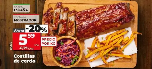 Oferta de Costillas De Cerdo por 5,59€ en Dia