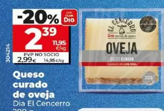 Oferta de Dia El Cencerro - Queso Curado De Oveja por 2,39€ en Dia