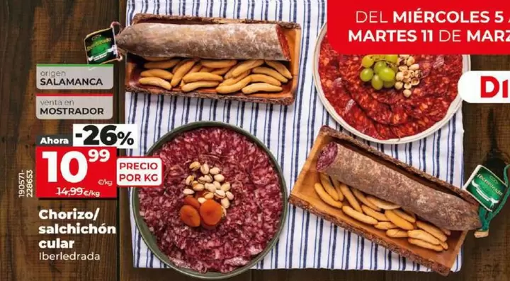 Oferta de Iberledrada - Chorizo/Salchichon Cular por 10,99€ en Dia