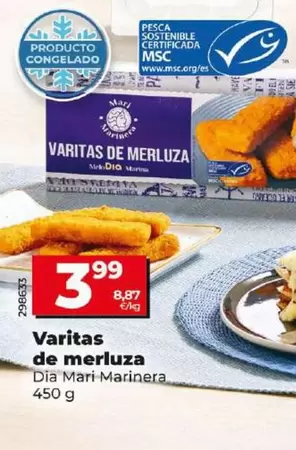 Oferta de Dia Mari Marinera - Varitas De Merluza por 3,99€ en Dia