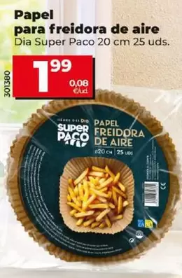 Oferta de Dia Super Paco - Papel Para Freidora De Aire por 1,99€ en Dia