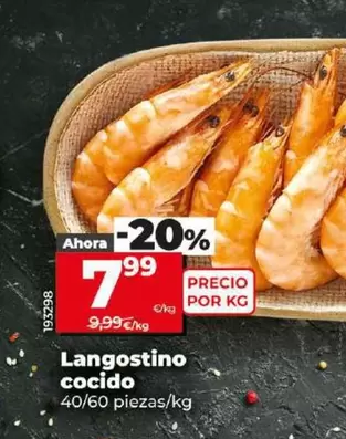 Oferta de Langostino Cocido por 7,99€ en Dia