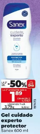 Oferta de Sanex - Gel Cuidado Experto Protector por 3,79€ en Dia