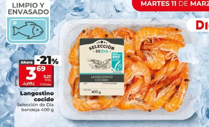 Oferta de Seleccion De Dia - Langostino Cocido por 3,69€ en Dia