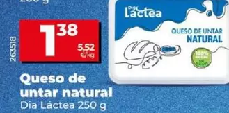 Oferta de Dia Lactea - Queso De Untar Natural por 1,38€ en Dia