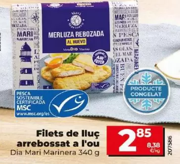 Oferta de Dia Mari Marinera - Filetes De Merluza Rebozada Al Huevo por 2,89€ en Dia