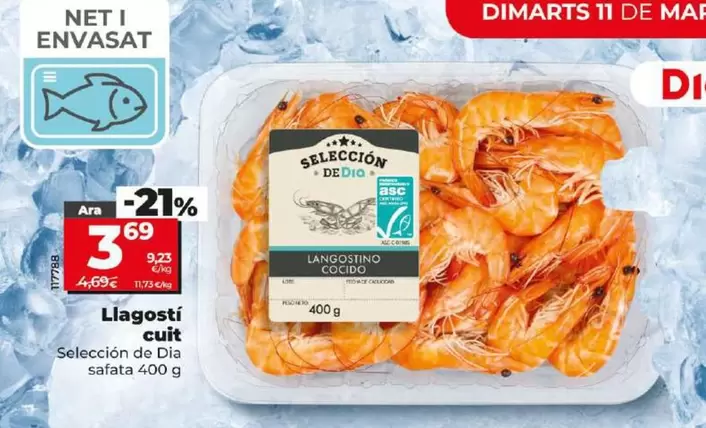 Oferta de Seleccion De Dia - Langostino Cocido por 3,69€ en Dia