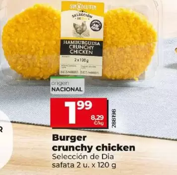 Oferta de Seleccion De Dia - Burger Crunchy Chicken por 1,99€ en Dia