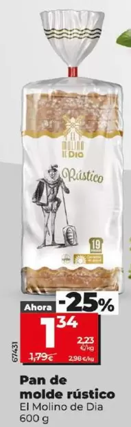 Oferta de El Molino De Dia - Pan De Molde Rustico por 1,34€ en Dia