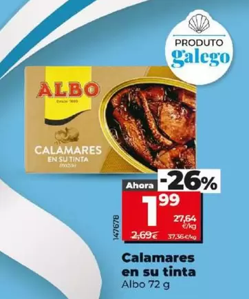 Oferta de Albo - Calamares En Su Tinta por 1,99€ en Dia