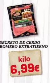 Oferta de Romero - Secreto De Cerdo Extratierno por 6,99€ en Supermercados Piedra