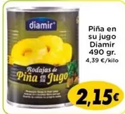 Oferta de Diamir - Piña En Su Jugo por 2,15€ en Supermercados Piedra