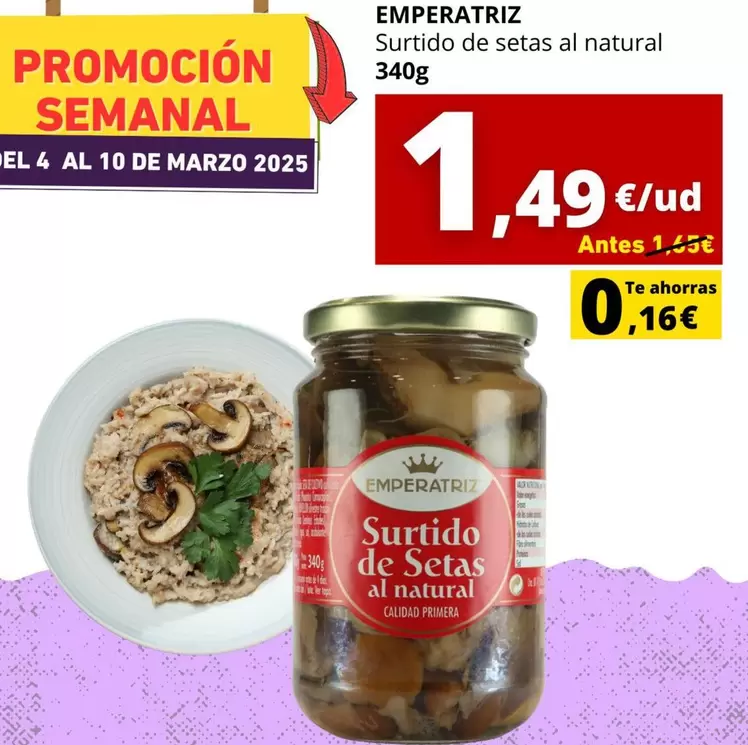 Oferta de Surtido De Setas Al Natural por 1,49€ en Tu Trébol Hipermercados